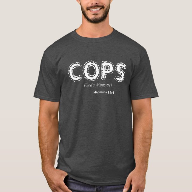 Camiseta Cota de Bíblia dos ministros de Deus do COPS Perso (Frente)