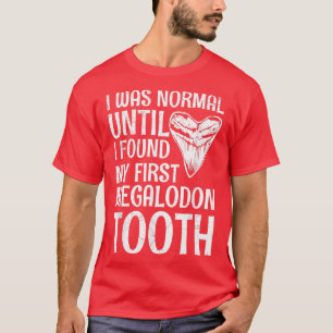 Camiseta Cota de caça fóssil de tubarão para um dente de Me