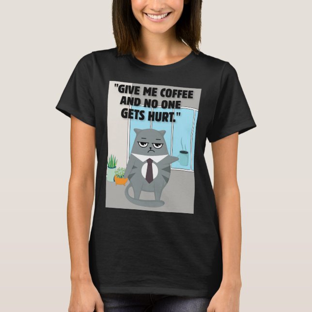 Camiseta Cota de café de gatos (Frente)