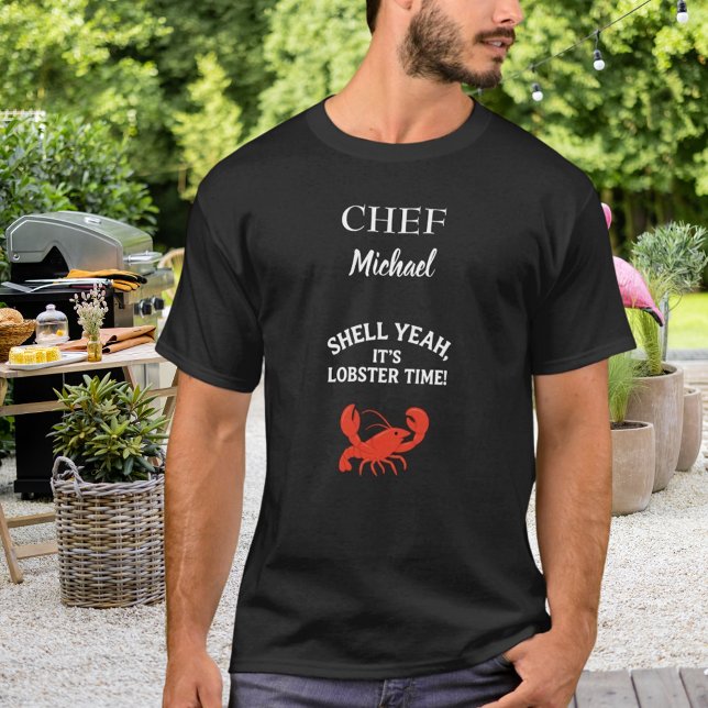 Camiseta Cota de cozinheiros de lagosta vermelha-preta (Criador carregado)