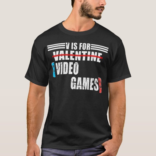Camiseta Cota de dia de os namorados engraçada v é para vid (Frente)