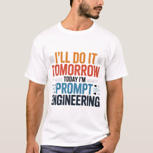 Camiseta Cota de Geek de Engenharia de Prompt AI Funny