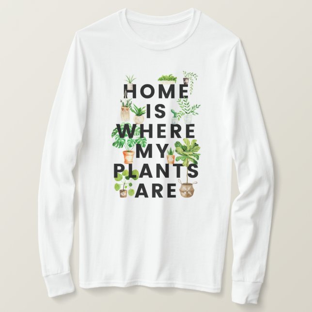 Camiseta Cota de jardinagem da Watercolor HousePlant (Frente do Design)