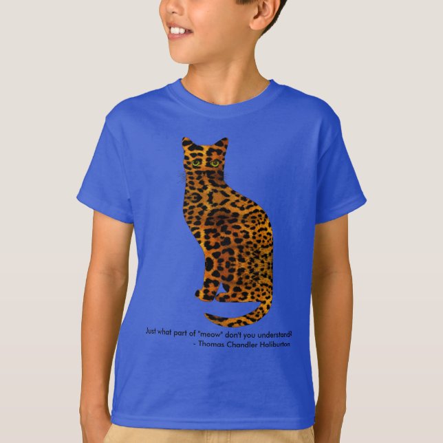 Camiseta Cota de leopardo de gato - miau (Frente)