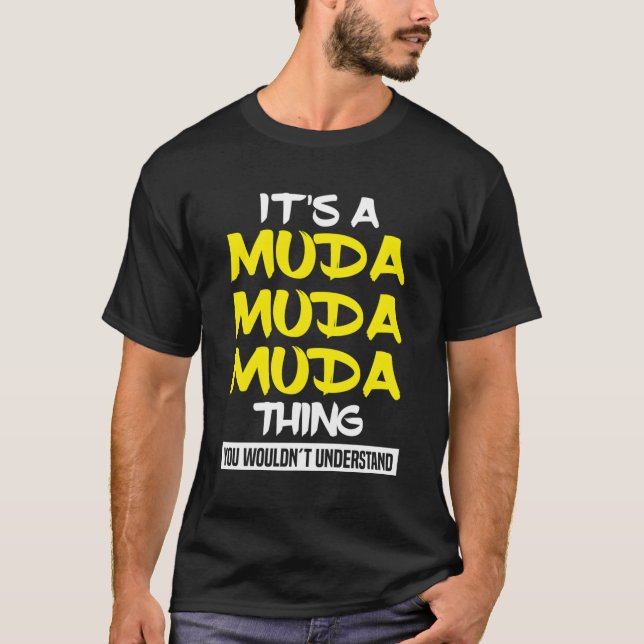Camiseta Cota de Manga Japonês Muda Muda (Frente)