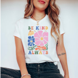 Camiseta Cota de Motivação Floral de Boho Retroativo - Seja