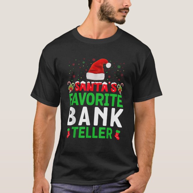Camiseta Cota de Natal do Teller Bancário Favorito dos papa (Frente)