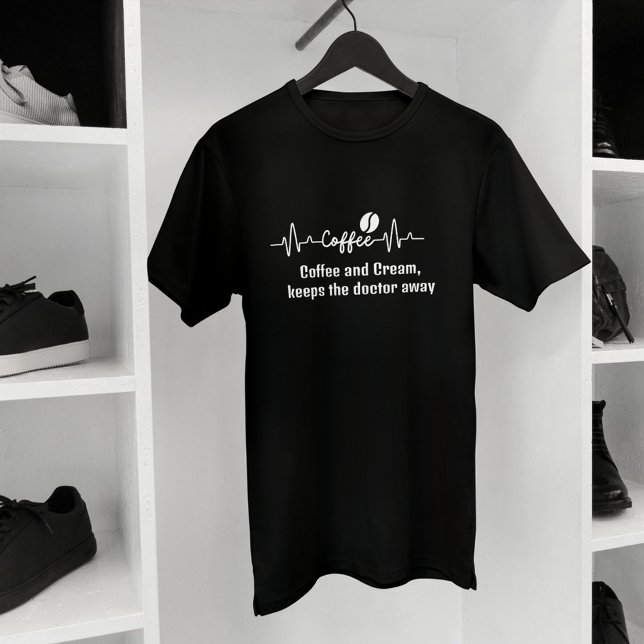 Camiseta Cota de Trabalho Divertida Café e Creme mantêm o m (Criador carregado)