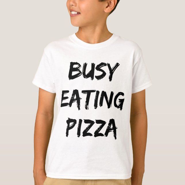 Camiseta Cota de Trendy de Pizza de Comida Ocupada (Frente)
