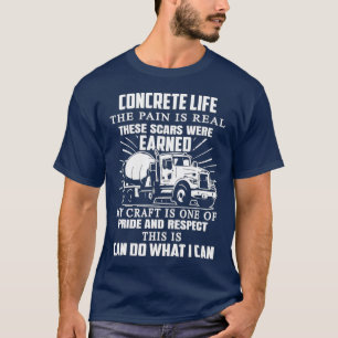 Camiseta Cota De Vida Concreta Da Construção Para Escavad