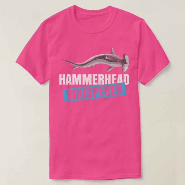 Camiseta Cota de Whisperer Hammerhead para um Tubarão Hamme (Frente do Design)