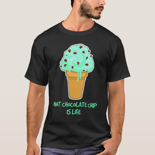 Camiseta Cota do Sorvete de vida - Chip de Chocolate (Frente)