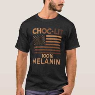 Camiseta Cota Engraçada História Negra, Choc Lit Melanin,