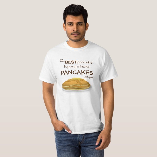 Camiseta Cota Engraçado Pancakes e Xarope (Frente Completa)