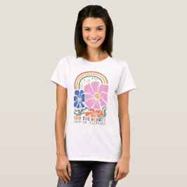 Camiseta Cota Floral do Arco-Íris Retro Boho