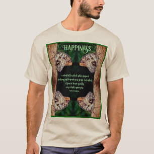 Camiseta Cota Inspirativa da Borboleta Marrom Feliz