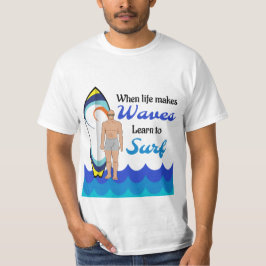 Camiseta Cota Motivativa Azul do Oceano Surfboard Onda