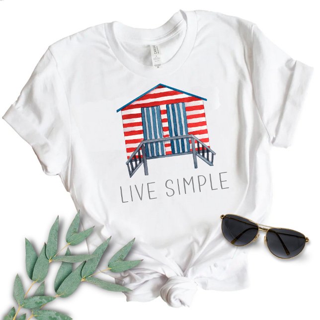 Camiseta Cota Náutica de Verão de Cabana de Praia Simples (Criador carregado)
