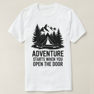 Camiseta Cotação de Aventura de Porta de Tenda da Floresta
