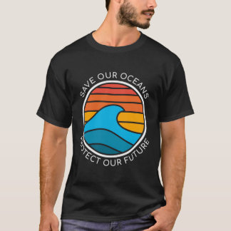 Camiseta Cotação de Conservação do Oceano Economize a Água 