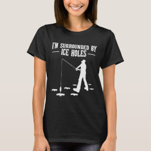 Camiseta Cotação de pesca I é cercada por buracos de gelo