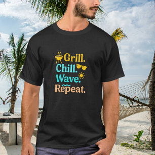 Camiseta Cotação de praia de Grill Chill repito no verão