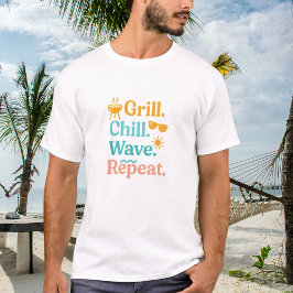 Camiseta Cotação de praia de Grill Chill repito no verão