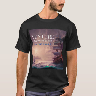 Camiseta Cotação de risco, estilo barco-pirata,