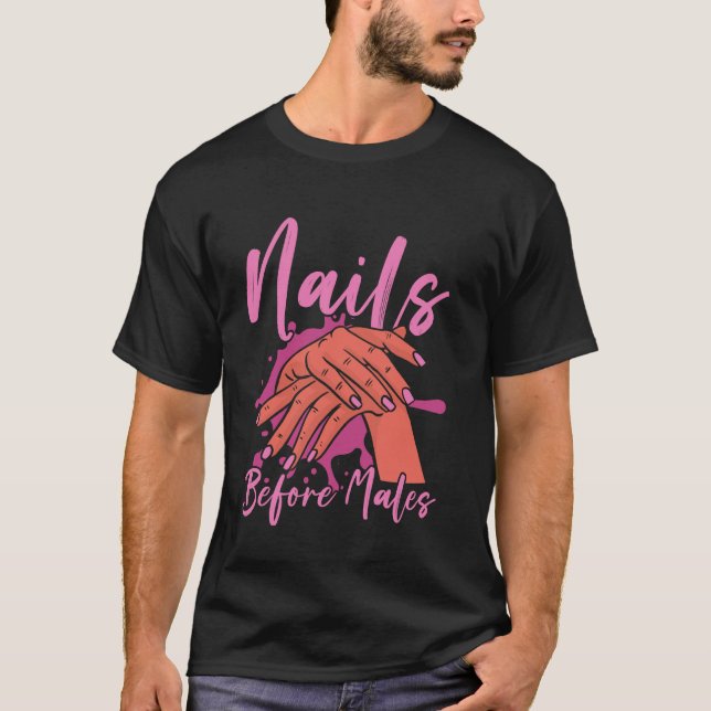 Camiseta Cotaçao de unha de trabalho uniforme verniz unhas  (Frente)