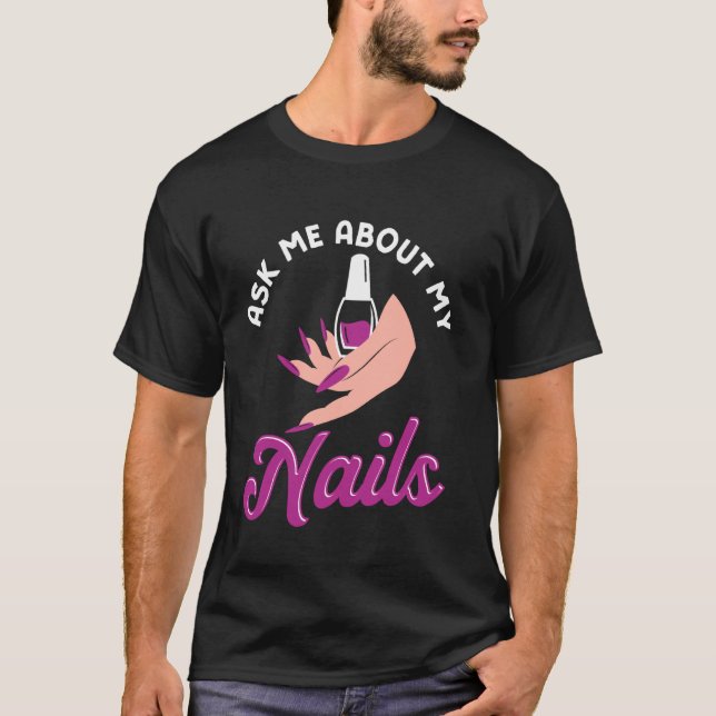 Camiseta Cotaçao de Unhas Trabalho Uniforme Esmalte Pergunt (Frente)
