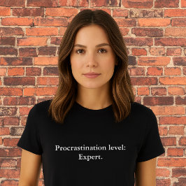 Camiseta cotação estética de roupas Nível de procrastinação