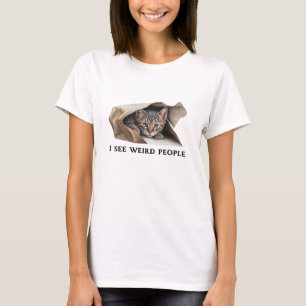 Camiseta Cotação Gato e Pessoas Estranha