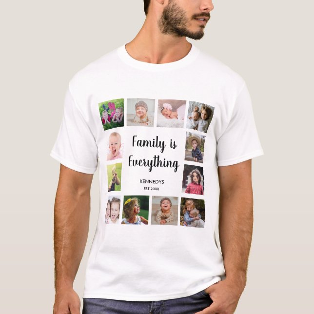Camiseta Cotação Personalizada de Nome da Família de Quadro (Frente)