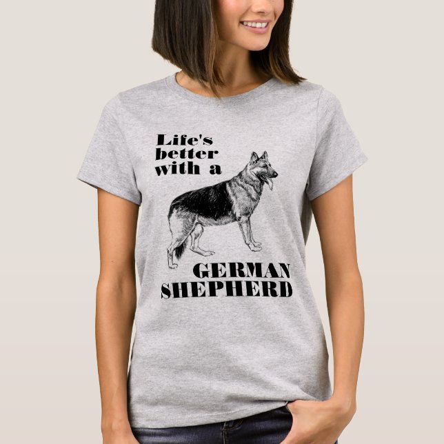 Camiseta cotação personalizada do german shepherd (Frente)