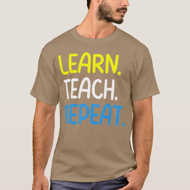 Camiseta Cotações de Professores Aprenda cada Repetição men (Frente)