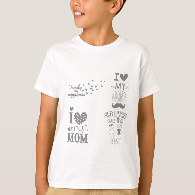 Camiseta Cotações de Texto Inscritas na Família Design (Frente)