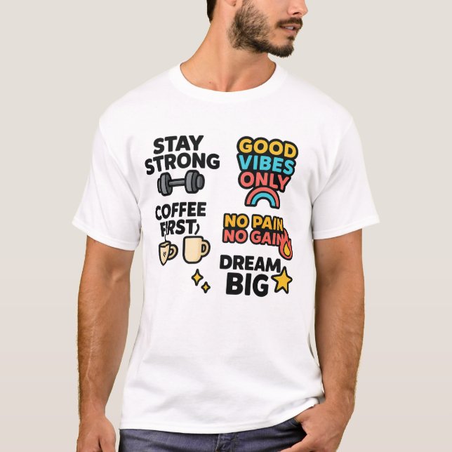 Camiseta Cotações Motivativas Café e Malhação Mug (Frente)