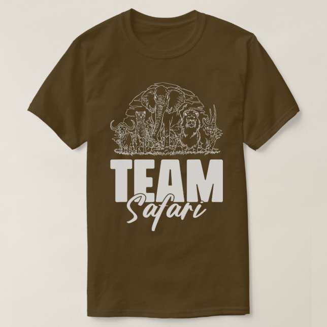 Camiseta Cotas Selvagens da Vida Selvagem do Team Safari 1 (Frente do Design)