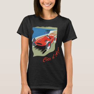Camiseta Côte d'Azur Riviera Francesa Carro Vermelho Viagem