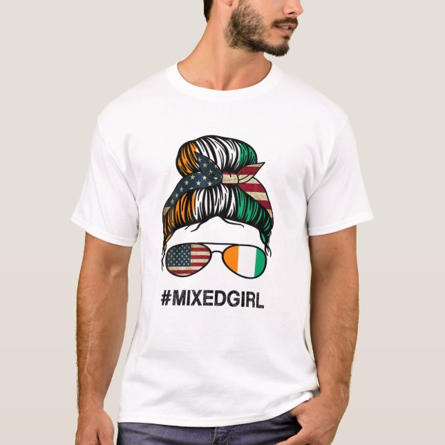 Camiseta Côte D'ivoire American Flag - EUA Ivory Cost Messa (Frente)