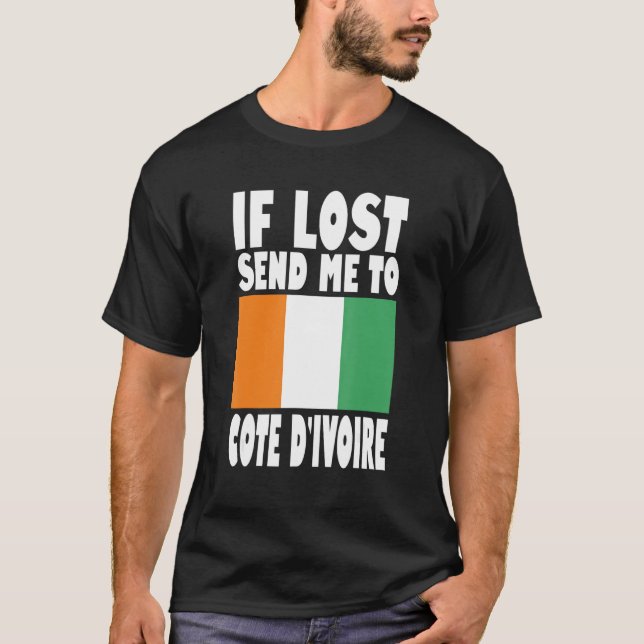 Camiseta Cote D'ivoire Flag Design  If lost send me to Cote (Frente)