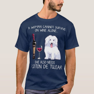 Camiseta Coton de Tulear and wine Funny dog