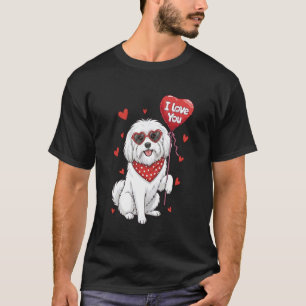 Camiseta Coton De Tulear Coração de São Valentim Eu Te Amo