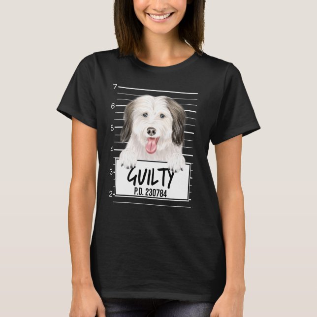 Camiseta Coton De Tulear Mugshot Guilty Dog (Frente)
