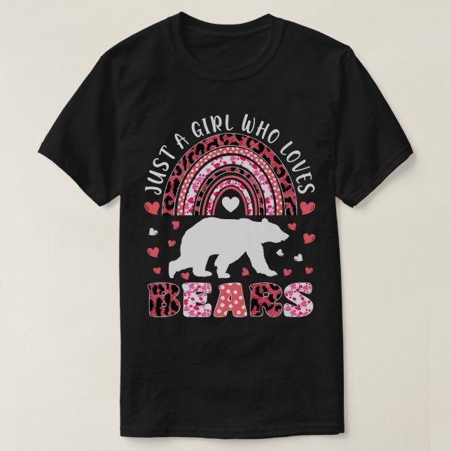 Camiseta Cotovelo Bonito Só Uma Menina Que Ama Ursos Leopar (Frente do Design)