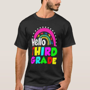 Camiseta Cotovelo-cotovelo-cotovelo, 3º ano feliz Primeiro