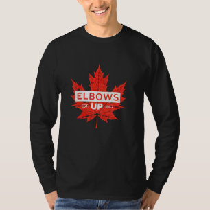 Camiseta Cotovelos Acima Canadá Verdadeiro Norte Forte e Li