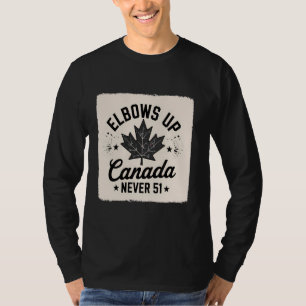 Camiseta Cotovelos Acima Canadá Verdadeiro Norte Forte e Li