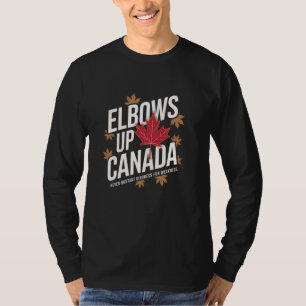 Camiseta Cotovelos Acima Canadá Verdadeiro Norte Forte e Li