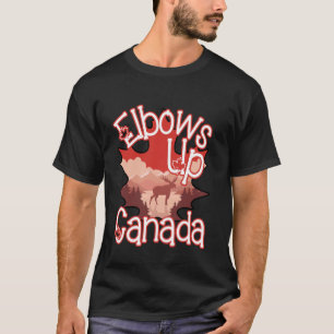 Camiseta Cotovelos Erguidos Bandeira do Canadá Verdadeiro N